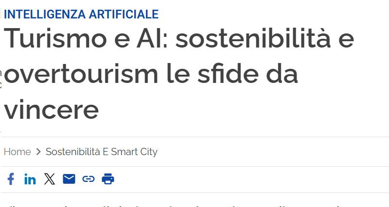 Turismo e AI: sostenibilità e overtourism le sfide da vincere